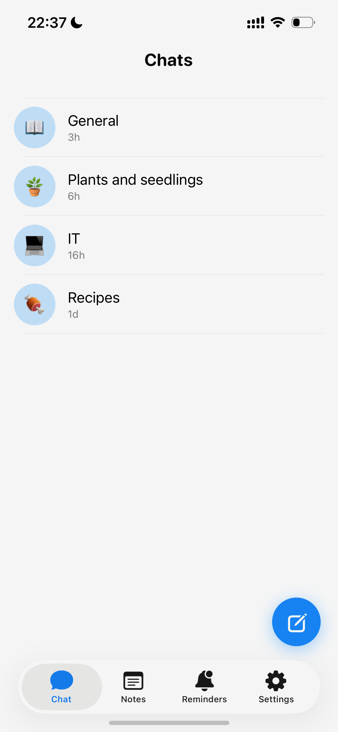 Oscar Chat screen showing conversation topics